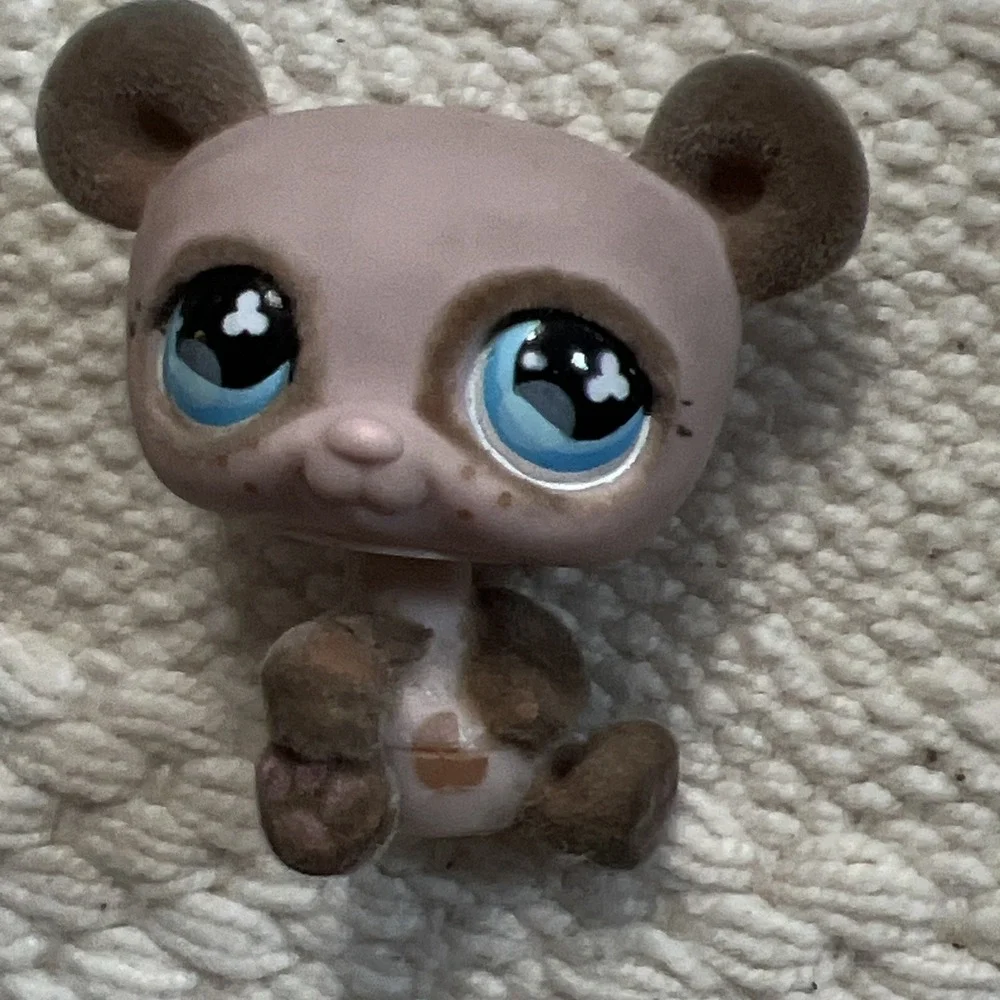 RARE littlest pet shop Velvet Brown‎ Pink Panda